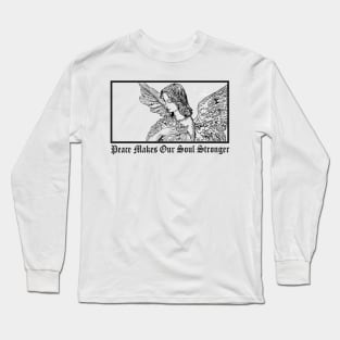 Aesthetic Angel: Old Greek Sculpture Design - Peace Makes Our Soul Stronger Long Sleeve T-Shirt